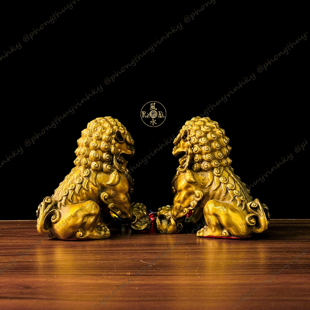 Cặp Sư Tử Bắc Kinh - Trấn Gia Chiêu Tài - Tượng Đồng Phong Thủy