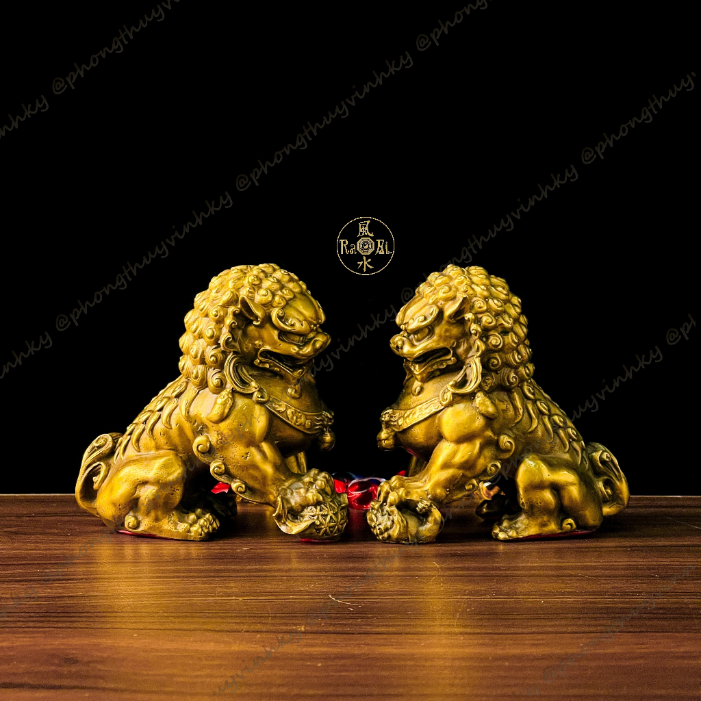Cặp Sư Tử Bắc Kinh - Trấn Gia Chiêu Tài - Tượng Đồng Phong Thủy