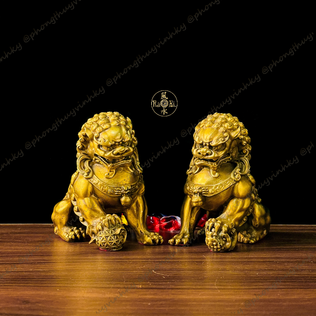 Cặp Sư Tử Bắc Kinh - Trấn Gia Chiêu Tài - Tượng Đồng Phong Thủy