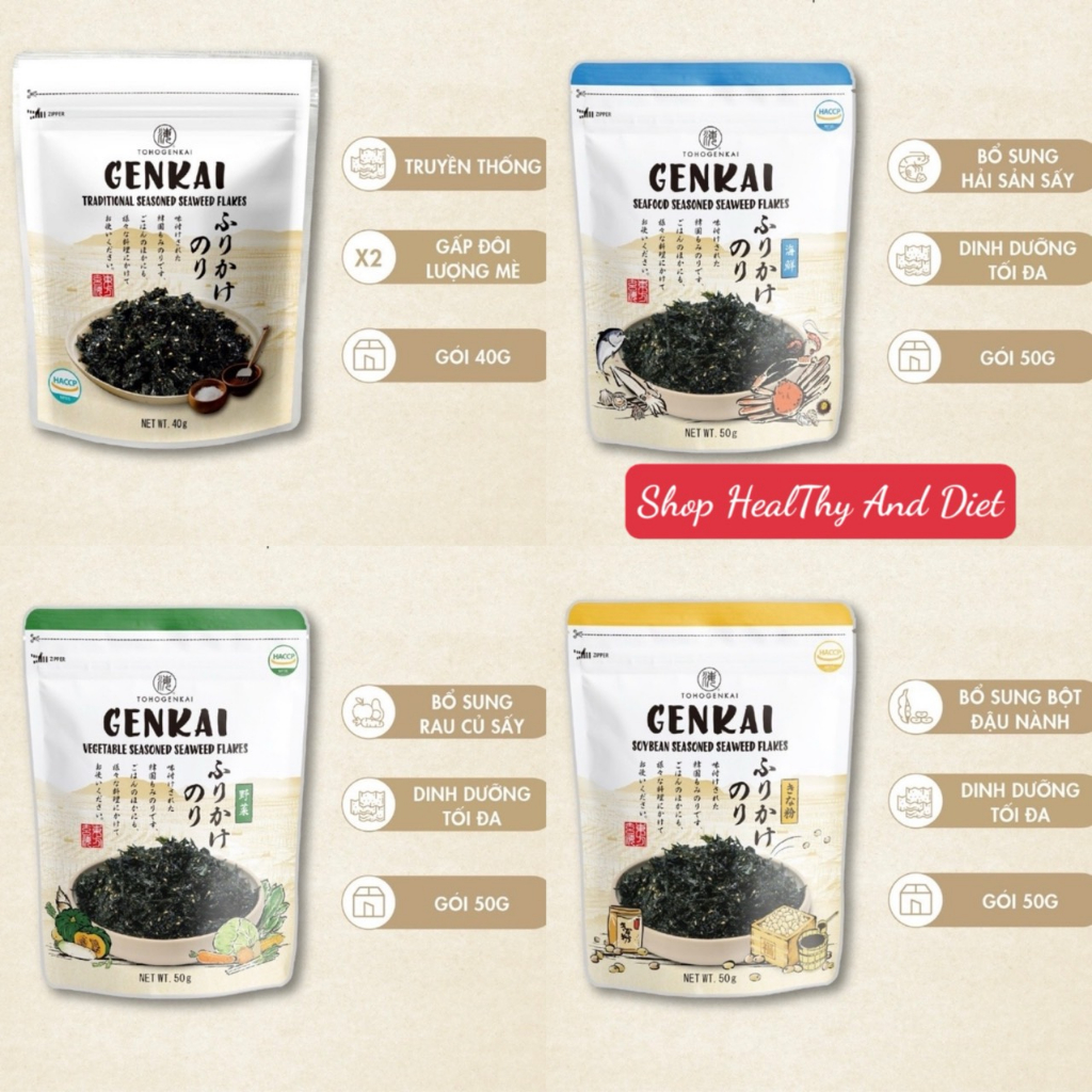 Rong Biển Trộn Cơm GENKAI Các Loại 40g