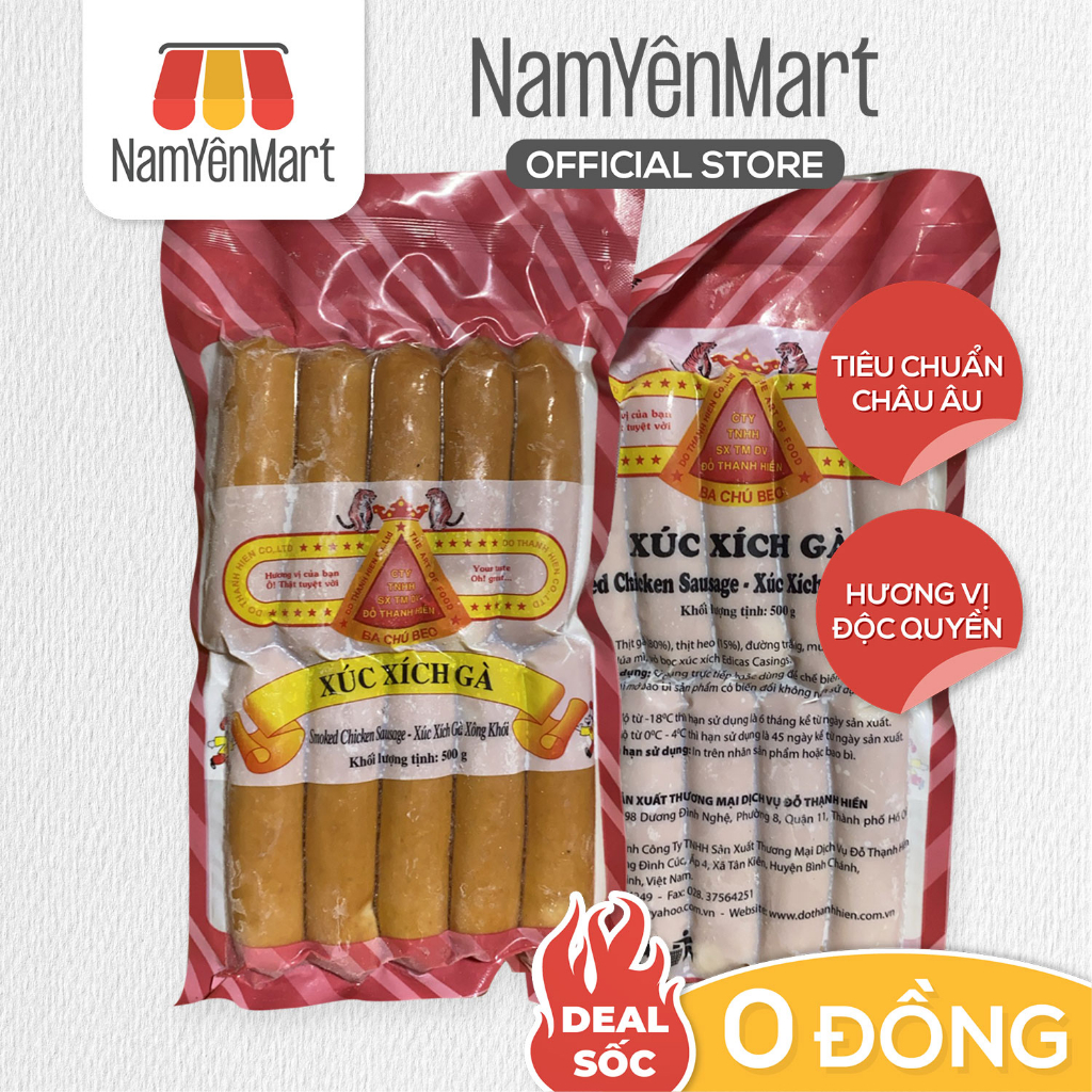 Xúc xích gà ăn sáng 10 cây (500gr) - Nam Yên Mart
