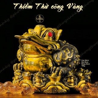 Thiềm Thừ ngồi trên chín Cóc Vàng - Tượng Đồng Phong Thủy Cao Cấp