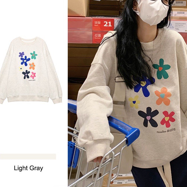 Áo sweater nỉ bông Cyansude Unisex -Thun kiểu form rộng dài tay phồng basic đường phố hàn quốc