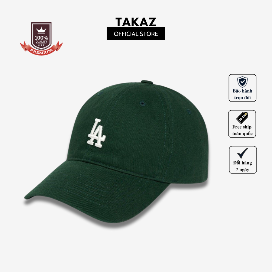 Mũ lưỡi trai nam nữ thương hiệu MLB N-Cover LA Dodgers chất liệu cotton màu xanh lá cây