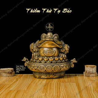 Thiềm Thừ ngồi Tụ Bảo - Cóc Vàng Tài Lộc - Tượng Đồng Phong Thủy