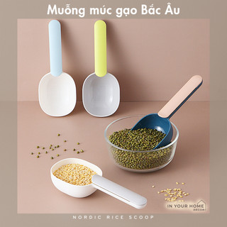 Muỗng vá múc gạo cơm định lượng gia vị dung tích lớn phong cách Bắc Âu