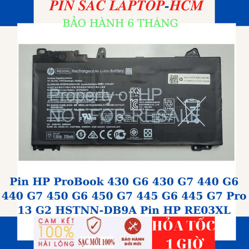 Pin HP ProBook 430 G6 430 G7 440 G6 440 G7 450 G6 450 G7 445 G6 445 G7 Pro 13 G2 HSTNN-DB9A Pin HP R