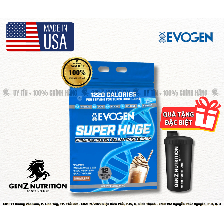 Super Huge - Mass Gainer hỗ trợ tăng cân tăng cơ đỉnh cao