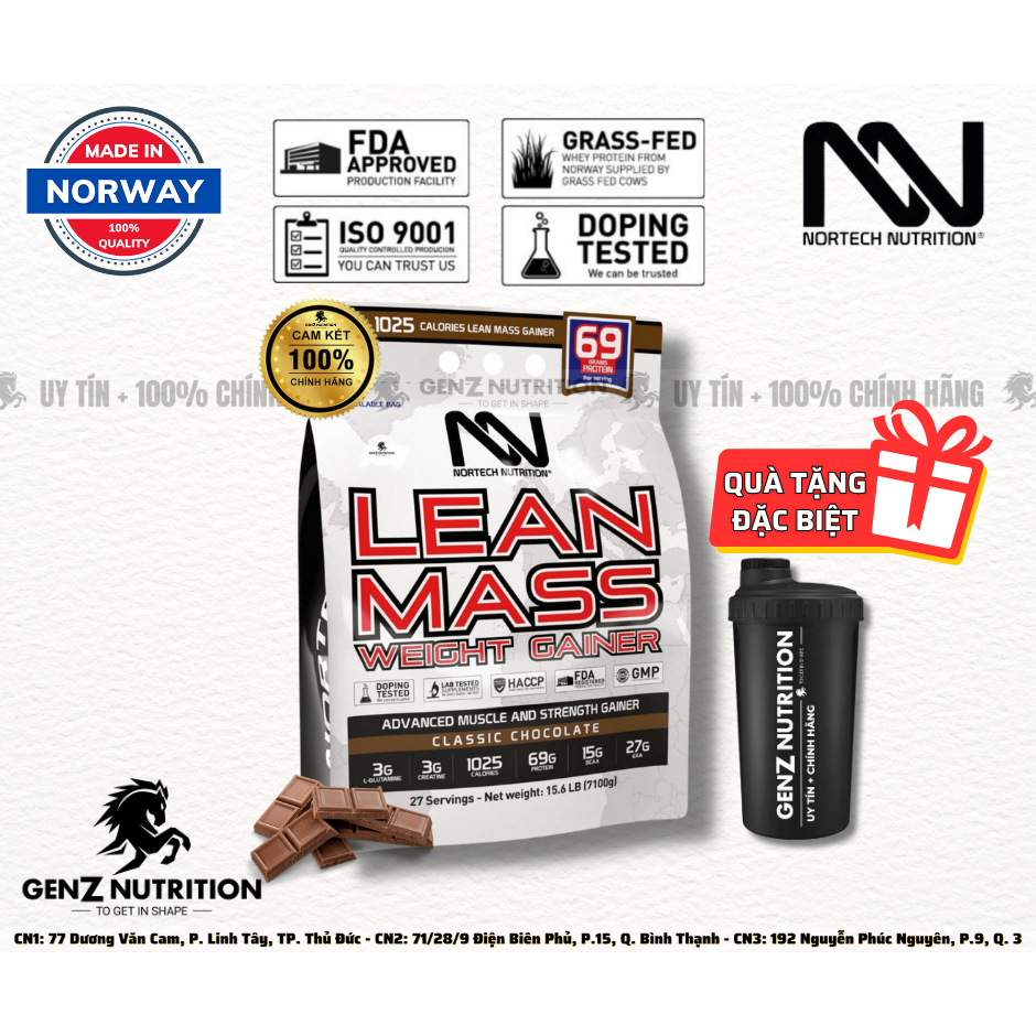 LEAN MASS 7,1Kg– MASS TĂNG CÂN TĂNG CƠ NẠC CAO CẤP 100% CHÍNH HÃNG + UY TÍN GENZ NUTRITION