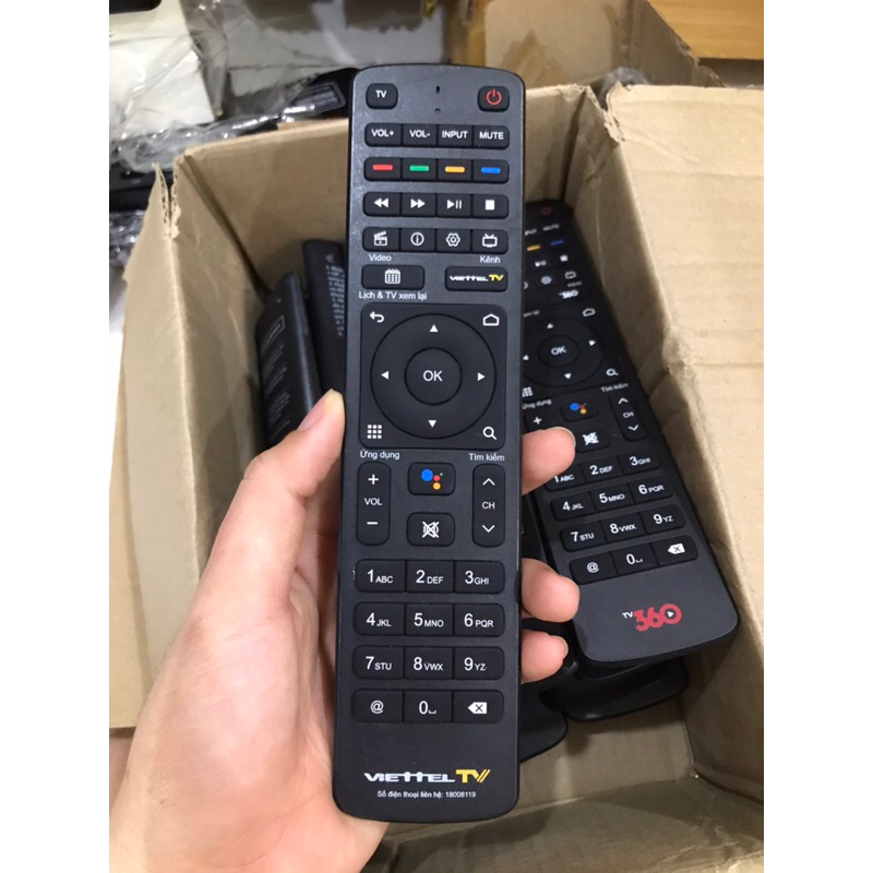 Điều khiển giọng nói TV 360 chính hãng Viettel đi kèm box viettel Remote đầu thu TiVi 360 hàng mới và cũ