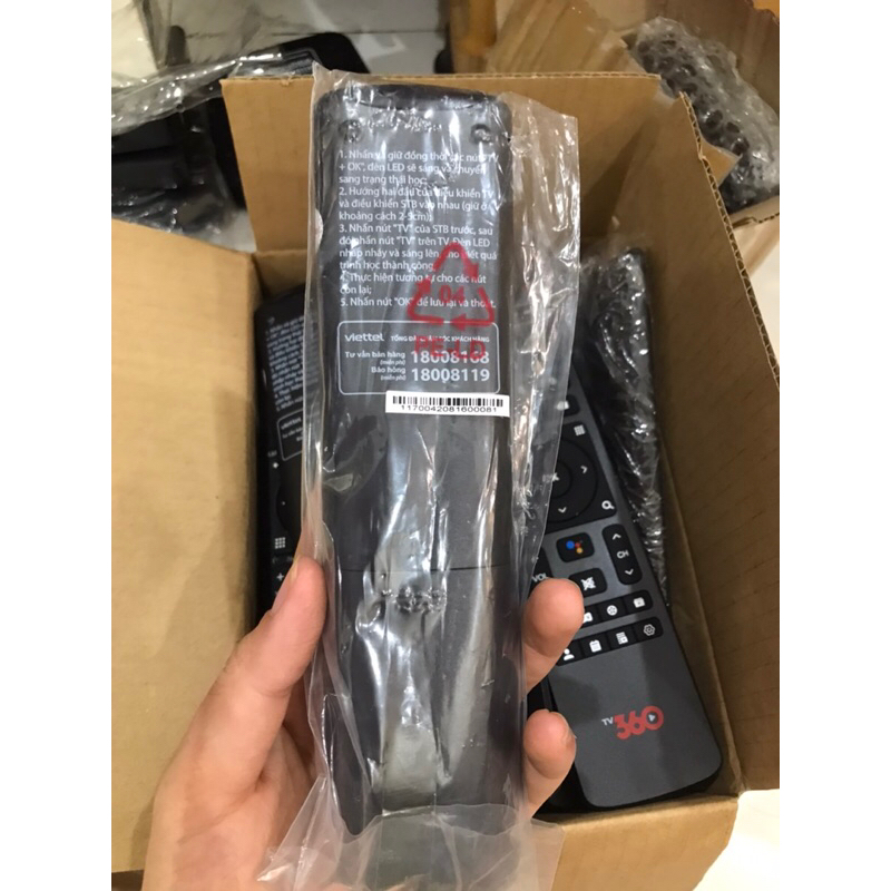 Điều khiển giọng nói TV 360 chính hãng Viettel đi kèm box viettel Remote đầu thu TiVi 360 hàng mới và cũ