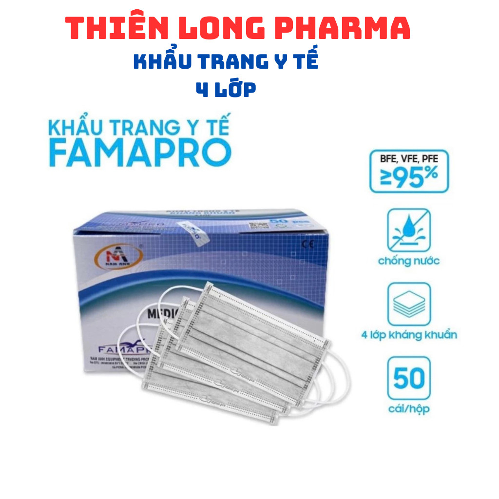 Khẩu trang , khẩu trang y tế 4 lớp kháng khuẩn , khẩu trang Nam Anh