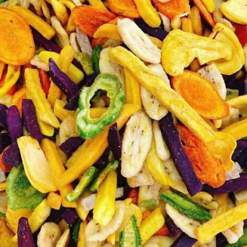 Trái cây thập cẩm sấy giòn thơm ngon, tiện lợi Khoaifood , trái cây sấy giòn thơm ngon, ăn là mê