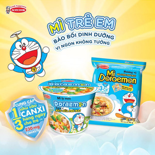 Mì ly mini Doreamon hàu sữa phô mai 48g/Mì Doraemon bò cuộn phô mai 62g