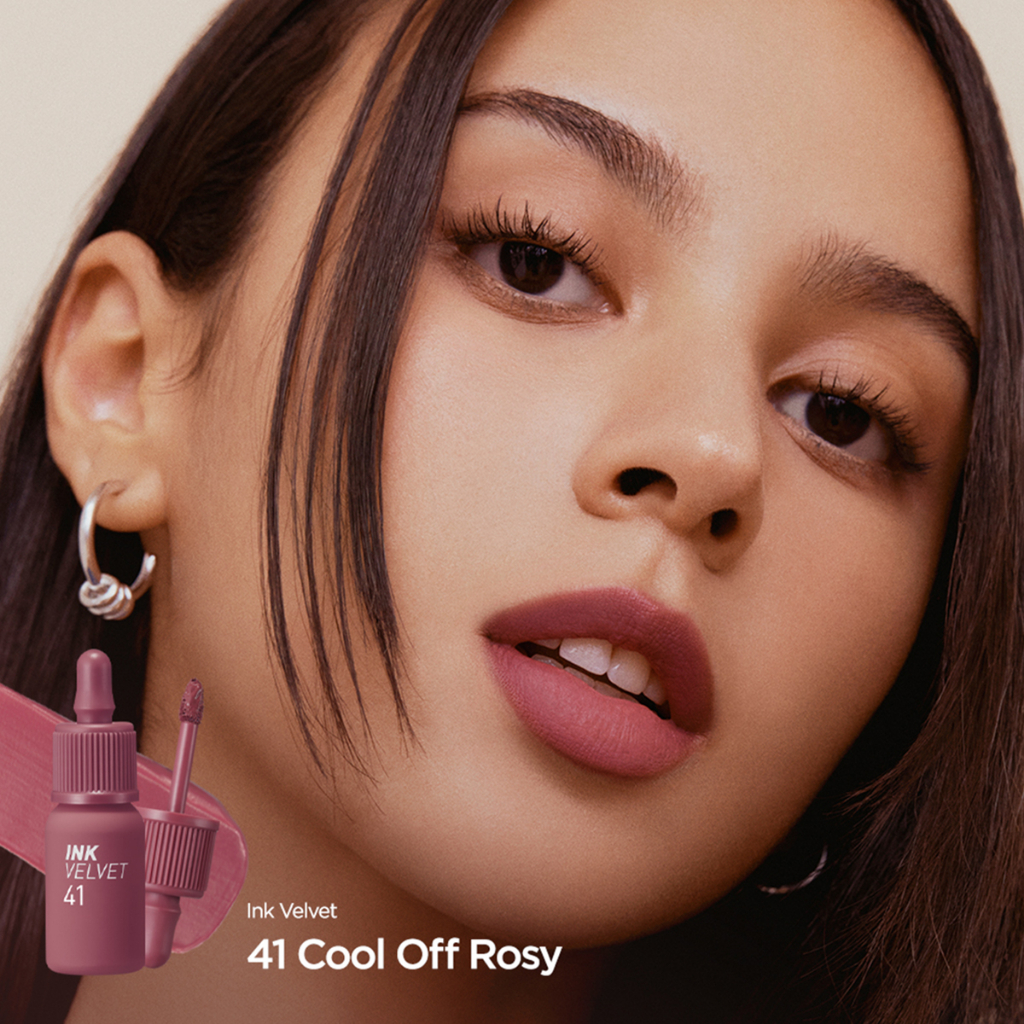 Son Ink Peripera Màu 41 Cool Off Rosy hồng đất pha chút ánh tím Velvet Lip Tint  Kem Lì