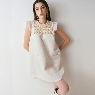 DARLING.ISM - Đầm kiểu nữ form rộng smocking Luna Dress vải bố phối vải tơ