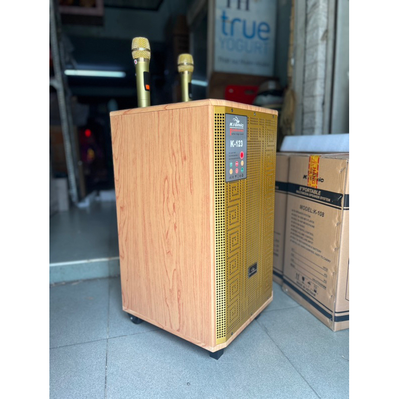 Loa kéo Kiomic cao cấp K123  bass 30 âm thanh khủng chỉnh Bass, Treble, Delay, Reverb