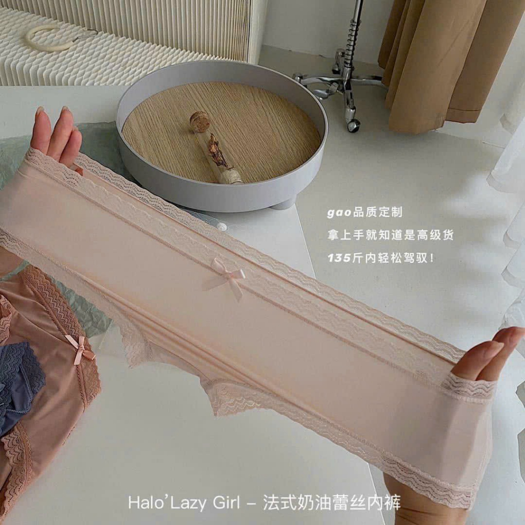 Combo 3 quần ví màu pastel mềm mịn mát đính nơ viền ren