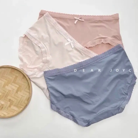 Combo 3 quần ví màu pastel mềm mịn mát đính nơ viền ren