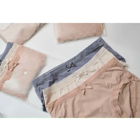 Combo 3 quần ví màu pastel mềm mịn mát đính nơ viền ren