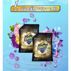 Nước Giặt Xả 5 in 1 SWAT hương Luxury siêu thơm túi dung tích 2.2KG siêu tiết kiệm giúp diệt khuẩn - CLEANHOUSE