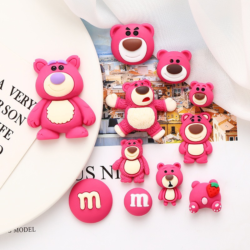 Sticker Gắn Dép, Hình Charm Trang Trí Giày Dép Hình Gấu Dâu Dễ Thương - Cinghutag