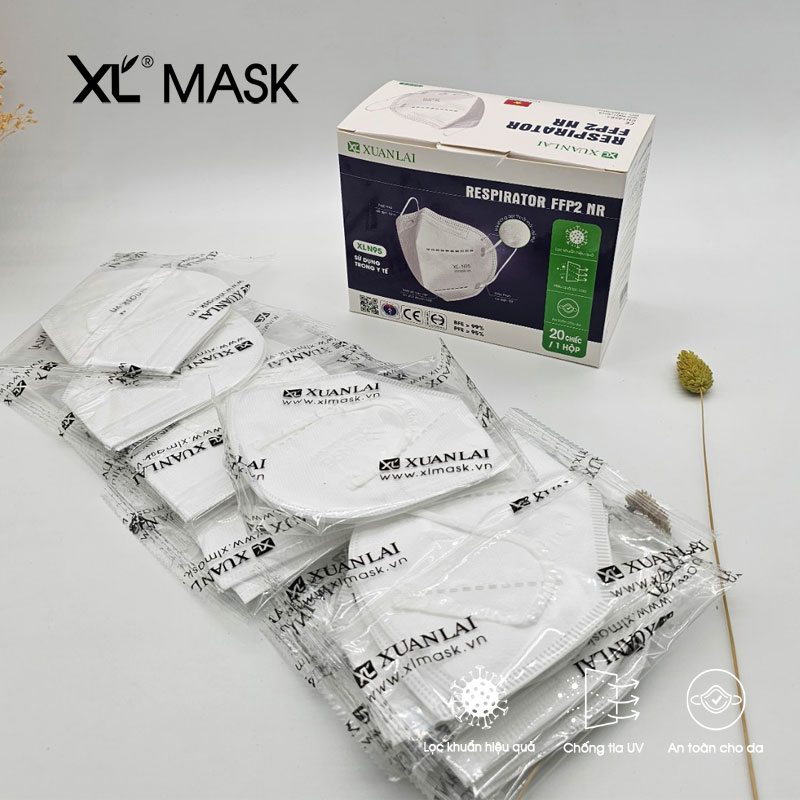 1 thùng khẩu trang N95 (600 cái ) 2 lớp lọc kháng khuẩn thương hiệu XL mask - Xuân Lai