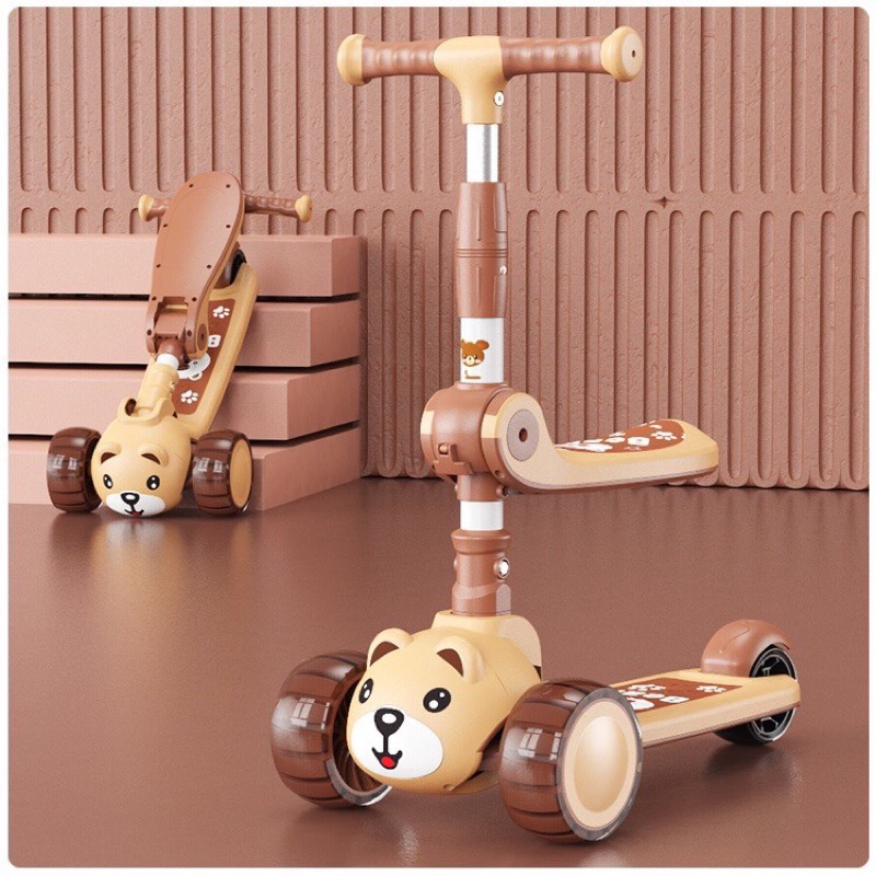 XE TRƯỢT SCOTTER 3 TRONG 1  ĐÈN SÁNG VÀ PHÁT NHẠC KHI CHẠY