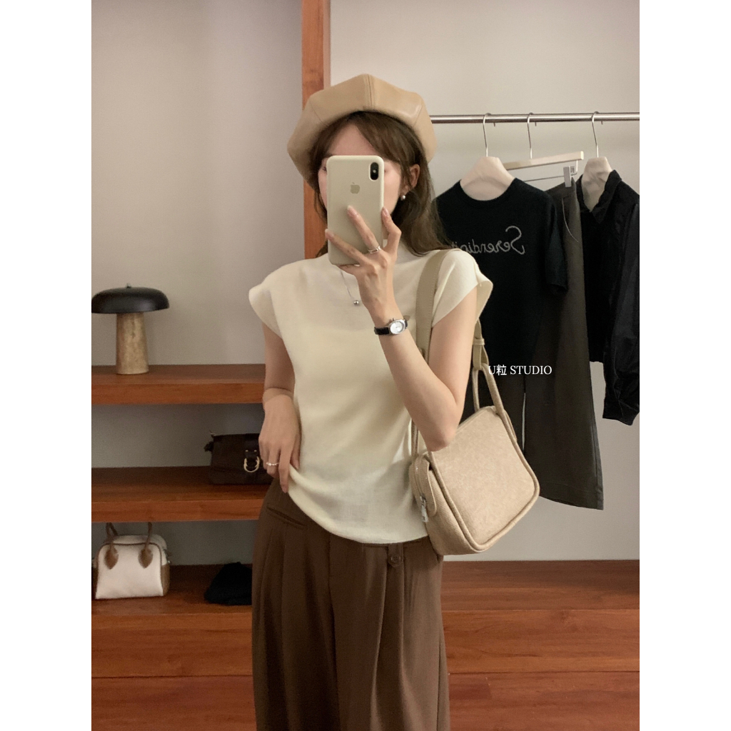 Áo len tăm nhỏ cổ 3p tay hến dáng basic
