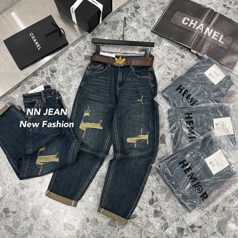 Quần jeans bò baggy GC rách hàng QCL1