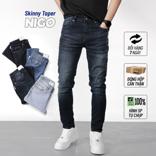 Quần jean nam NIGO form skinny taper ôm co dãn thoải mái cao cấp