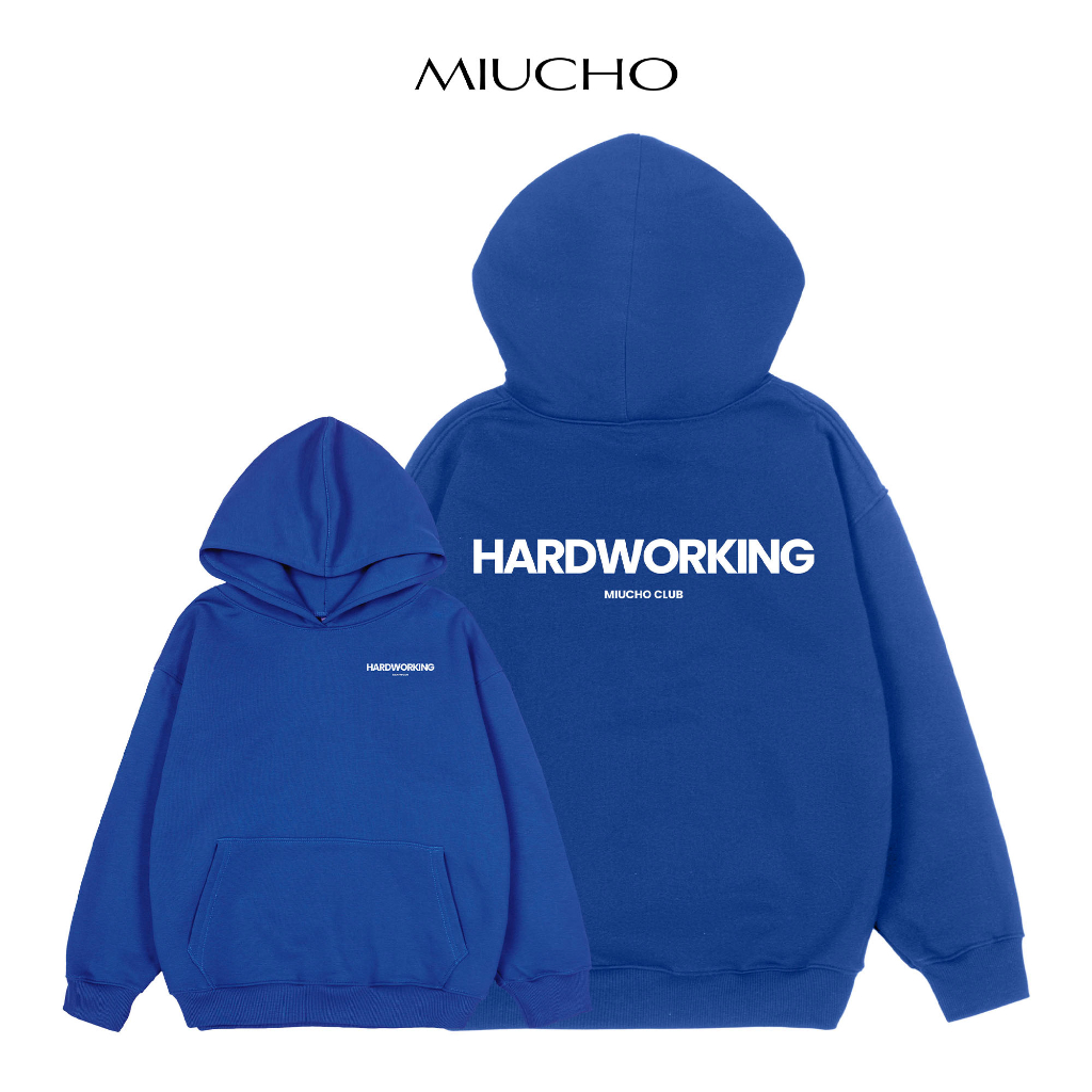 Áo hoodie nam form rộng KHD317 Miucho chân cua in typography