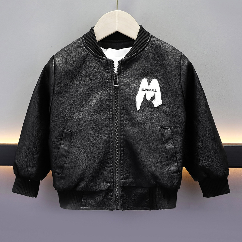 Áo khoác da mềm thêu 2 lớp cho bé