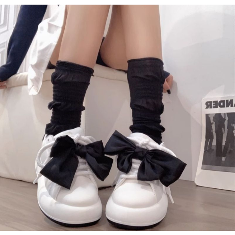Giày thể thao nữ bánh bèo dễ thương kèm nơ có thể tháo rời B26