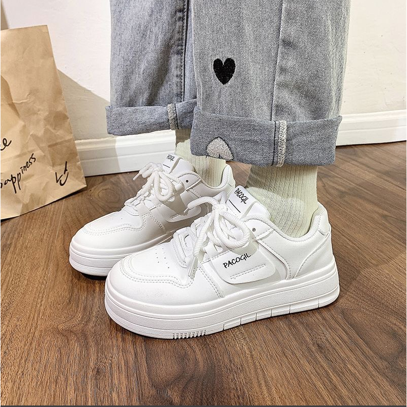 Giày thể thao nữ trắng đơn giản rễ phối đồ êm chân B28