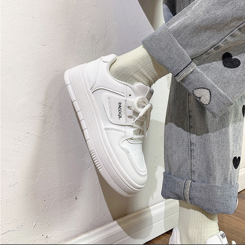 Giày thể thao nữ trắng đơn giản rễ phối đồ êm chân B28