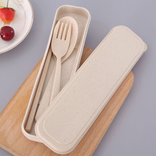 Bộ thìa nĩa lúa mì di động cho văn phòng và du lịch
