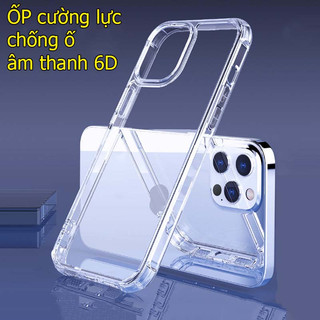 (Ko ố vàng) Ốp lưng kính cường lực chống sốc cao cấp âm thanh 6D iphone 15 14 pro max 13