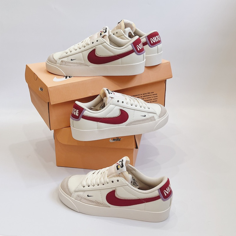 Giày_Nike Blazer Mid 77 low Fitness Red nam nữ, giày thể thao Blazer trắng đỏ bản Cao Cấp Full Box