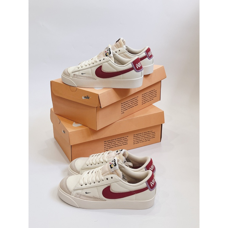 Giày_Nike Blazer Mid 77 low Fitness Red nam nữ, giày thể thao Blazer trắng đỏ bản Cao Cấp Full Box