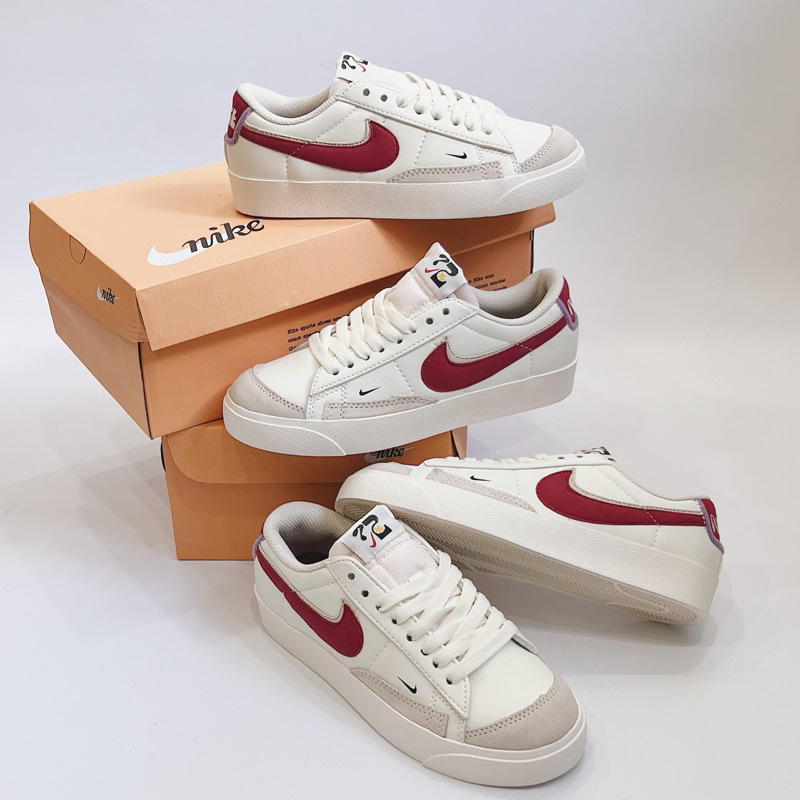 Giày_Nike Blazer Mid 77 low Fitness Red nam nữ, giày thể thao Blazer trắng đỏ bản Cao Cấp Full Box