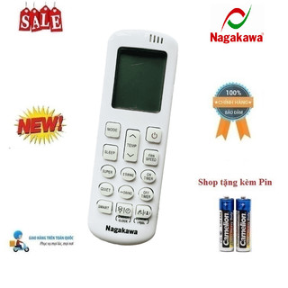 Remote Điều khiển điều hòa Nagakawa 1 2 chiều Inverter- Hàng chính hãng Tặng kèm Pin