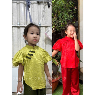 Đồ lam đi chùa# tay phòng bé gái # quần áo bé