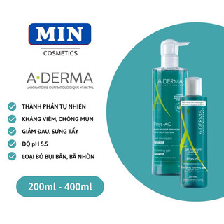 Sữa rửa mặt Aderma Gel dành cho da dầu, mụn, nhạy cảm 200ml và 400ml