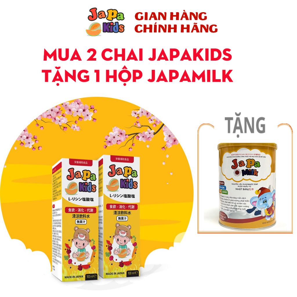 Combo mua 2 siro ăn ngon Japa kids orihiro tặng 1 sữa non Japa Milk 400ml cải thiện tầm vóc cho bé hỗ trợ biếng ăn tăng