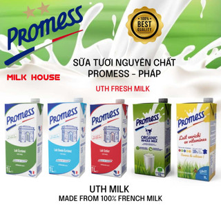 Thùng 12 Hộp 1L Sữa Nguyên Kem - Ít Béo - Tách Béo Promess Pháp