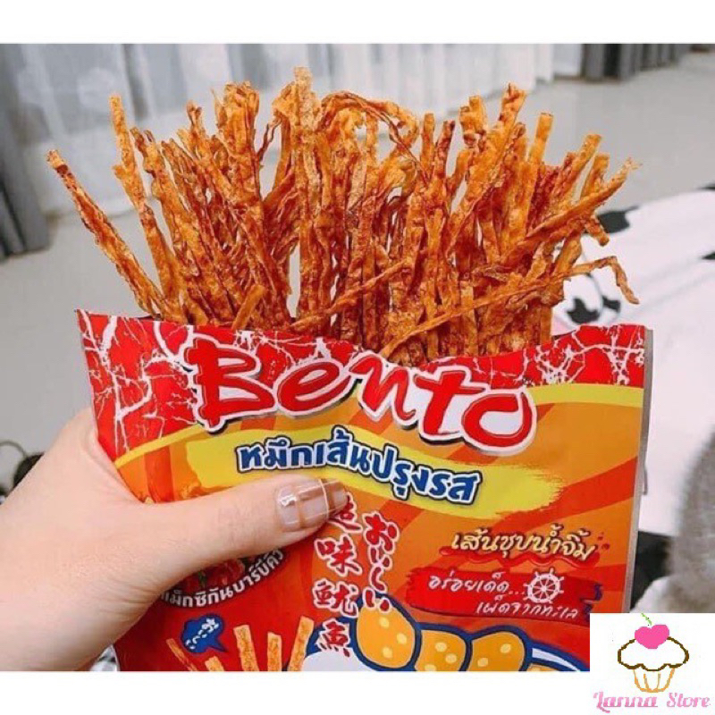 Mực Bento Sợi 2 Vị Đỏ Cay - Cam BBQ Gói 20G, Mực Bento Thái Lan Phiên Bản Mới