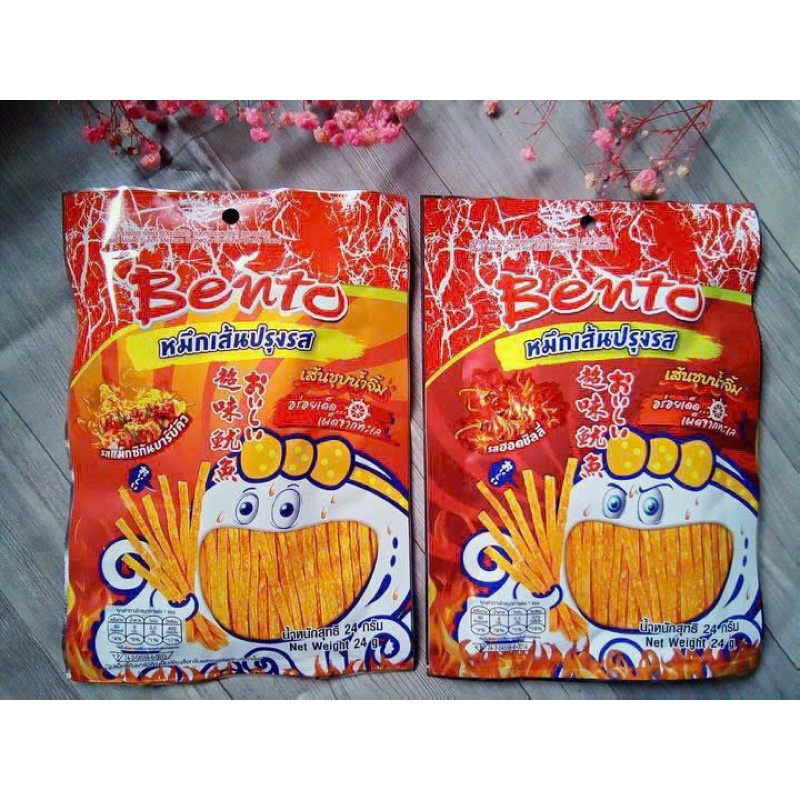 Mực Bento Sợi 2 Vị Đỏ Cay - Cam BBQ Gói 20G, Mực Bento Thái Lan Phiên Bản Mới
