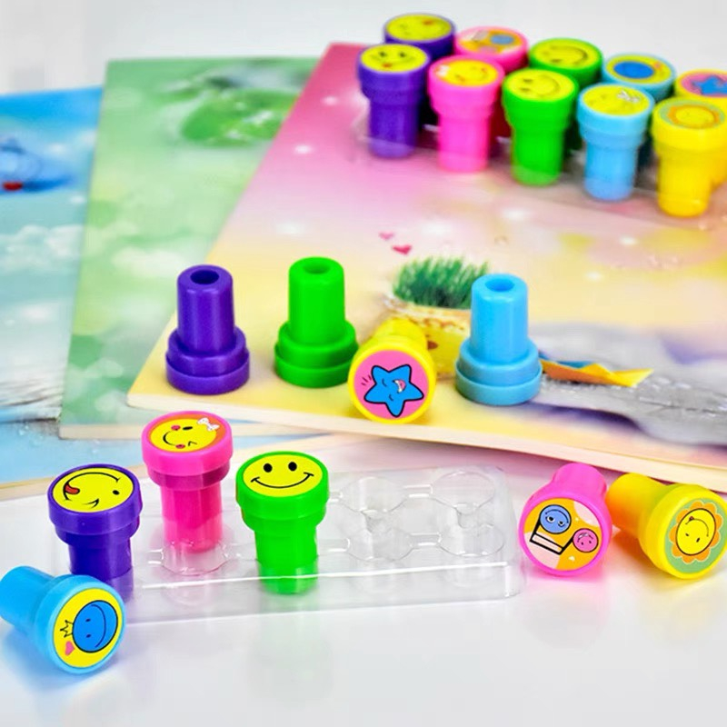 SÉT 10 CON DẤU HÌNH MẶT CƯỜI KHEN THƯỞNG QUÀ TẶNG ĐÓNG DẤU STAM CHO BÉ