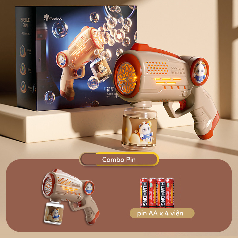 Súng bắn bong bóng xà phòng thiết kế mới không bị rò rỉ nước, đồ chơi cho bé S-kids